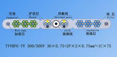 扁平绞合型排列带屏蔽、钢芯和视频线电梯电缆